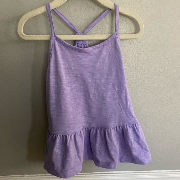 There Abouts Little and Big Girls purple peplum tank top - Picture 3 of 7
